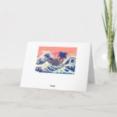 Die große Welle von Kanagawa und Palmen Karte (Rückseite)