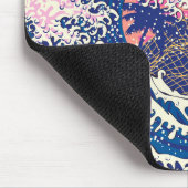 Die große Welle von Kanagawa und Palmen Mousepad (Ecke)