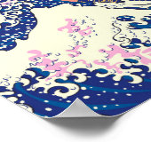 Die große Welle von Kanagawa und Palmen Poster (Ecke)