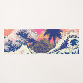 Die große Welle von Kanagawa und Palmen Yogamatte (Vorderseite (Horizontal))
