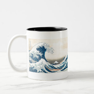 Die große Welle von Kanagawa Zweifarbige Tasse