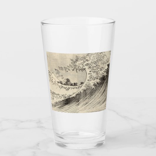Die große Welle (von Katsushika Hokusai) Glas (Vorderseite)