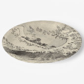 Die große Welle (von Katsushika Hokusai) Pappteller (Schrägansicht)