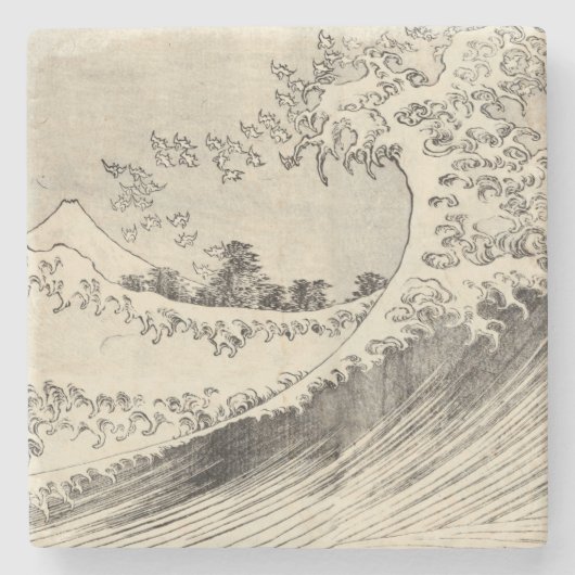 Die große Welle (von Katsushika Hokusai) Steinuntersetzer (Vorderseite)