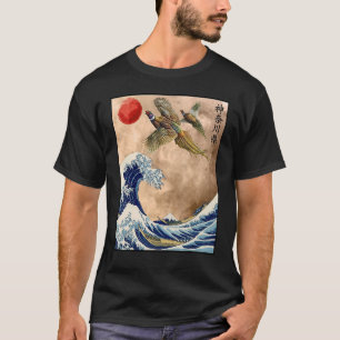 Die große Welle vor der japanischen Fasanenjagd in T-Shirt