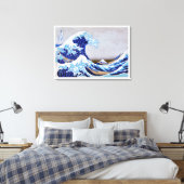 Die große Welle vor der Küste Kanagawas wiederherg Leinwanddruck (Insitu (Schlafzimmer))