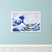 Die große Welle vor der Küste Kanagawas wiederherg Leinwanddruck (Insitu (Holzboden))