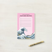 Die große Welle vor der Personalisierten Checklist Post-it Klebezettel (Auf Schreibtisch)