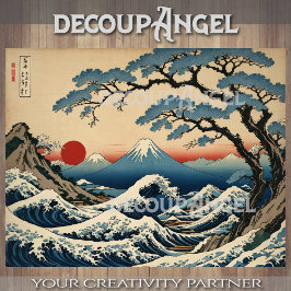 Die große Welle vor Kanagawa #2 - Decoupage- Seidenpapier