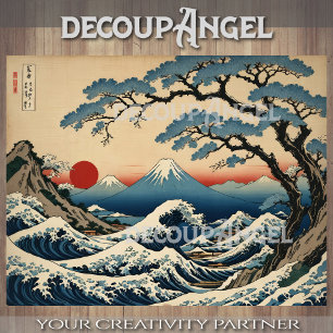 Die große Welle vor Kanagawa #2 - Decoupage- Seidenpapier