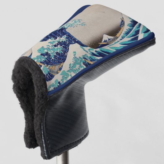 Die große Welle vor Kanagawa, dem japanischen Holz Golf Headcover (3/4 Vorderseite)