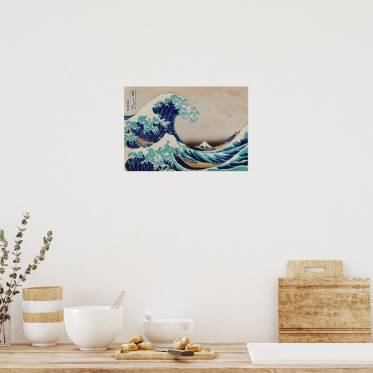 Die große Welle vor Kanagawa, dem japanischen Holz Poster (Küche)
