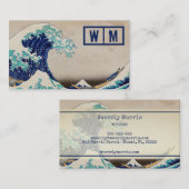 Die große Welle vor Kanagawa, dem japanischen Holz Visitenkarte (Vorne/Hinten)