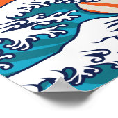 Die große Welle vor Kanagawa, die japanische Welle Poster (Ecke)