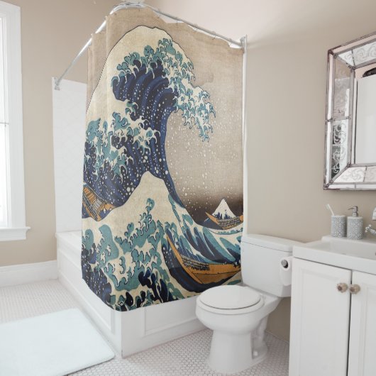 Die große Welle vor Kanagawa Duschvorhang (Beispiel)