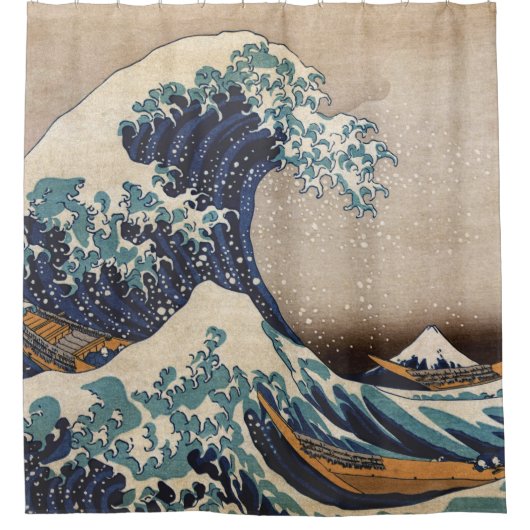 Die große Welle vor Kanagawa Duschvorhang (Vorderseite)