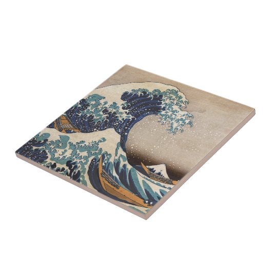 Die große Welle vor Kanagawa Fliese (Seite)