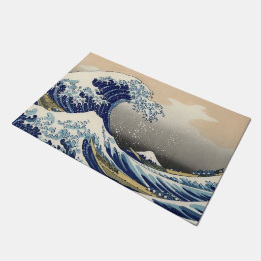 Die große Welle vor Kanagawa Fußmatte (Schrägansicht)