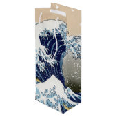 Die große Welle vor Kanagawa Geschenktüte Für Weinflaschen (Rückseite Schrägansicht)