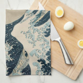 Die große Welle vor Kanagawa Geschirrtuch (Viertel Falte)