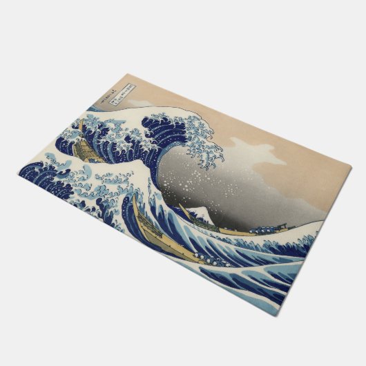 Die große Welle vor Kanagawa Hokusai Fußmatte (Schrägansicht)