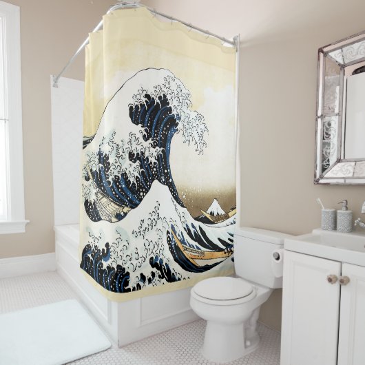 Die große Welle vor Kanagawa Hokusai, japanische K Duschvorhang (Beispiel)