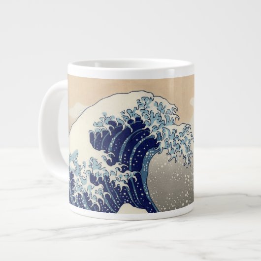 Die große Welle vor Kanagawa Hokusai Jumbo-Tasse (Vorderseite Links)