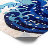 Die große Welle vor Kanagawa, Hokusai Poster (Ecke)