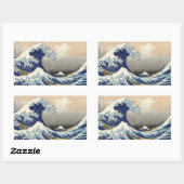 Die große Welle vor Kanagawa Hokusai Rechteckiger Aufkleber (Blatt)