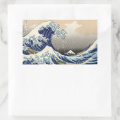 Die große Welle vor Kanagawa Hokusai Rechteckiger Aufkleber (Tasche)