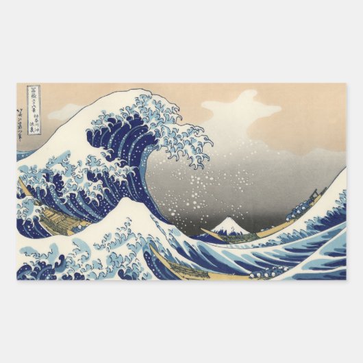 Die große Welle vor Kanagawa Hokusai Rechteckiger Aufkleber (Vorderseite)