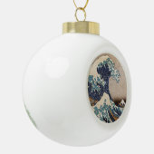 Die große Welle vor Kanagawa Keramik Kugel-Ornament (Links)