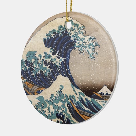 Die große Welle vor Kanagawa Keramik Ornament (Links)