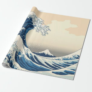 Die große Welle vor Kanagawa Malerei Reproduktion Geschenkpapier