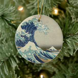 Die Große Welle vor Kanagawa Mount Fuji Japan Keramik Ornament