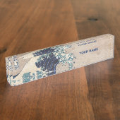 Die große Welle vor Kanagawa Namensplakette (Seite)