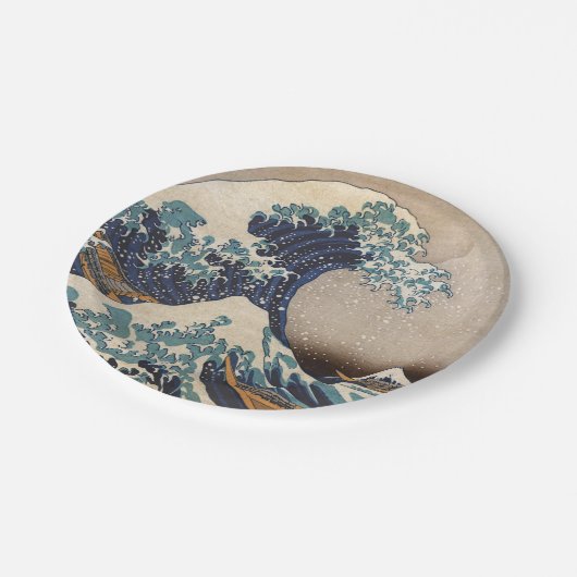 Die große Welle vor Kanagawa Pappteller (Schrägansicht)