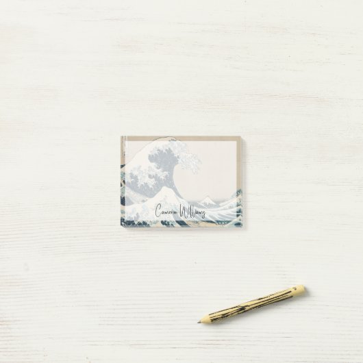 Die große Welle vor Kanagawa Post-it Klebezettel (Auf Schreibtisch)