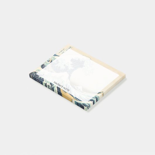 Die große Welle vor Kanagawa Post-it Klebezettel (angewinkelt)