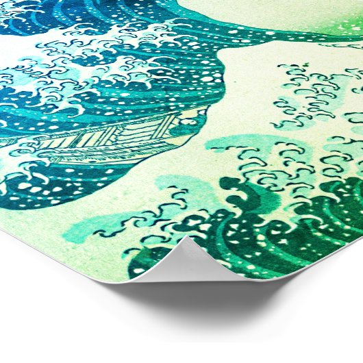 Die große Welle vor Kanagawa Poster (Ecke)