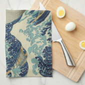 Die große Welle vor Kanagawa-Poster Geschirrtuch (Viertel Falte)