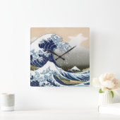 Die große Welle vor Kanagawa Quadratische Wanduhr (Zuhause)