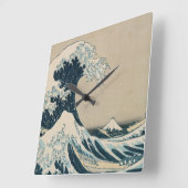 Die große Welle vor Kanagawa Quadratische Wanduhr (Winkel)