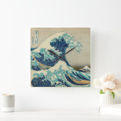 Die große Welle vor Kanagawa Quadratische Wanduhr (Zuhause)