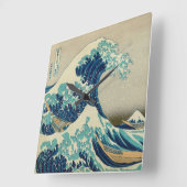 Die große Welle vor Kanagawa Quadratische Wanduhr (Winkel)