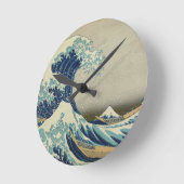 Die große Welle vor Kanagawa Runde Wanduhr (Winkel)