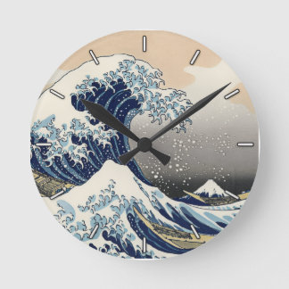Die große Welle vor Kanagawa Runde Wanduhr