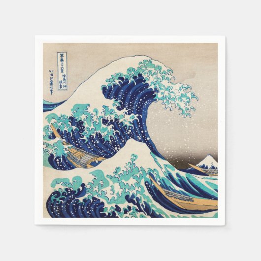 Die große Welle vor Kanagawa Serviette (Vorderseite)