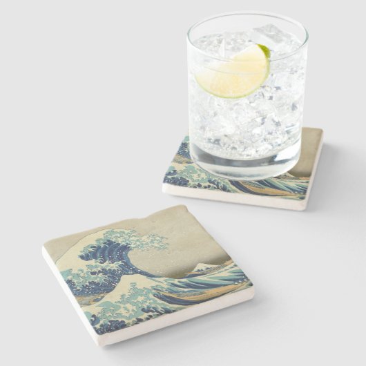 Die große Welle vor Kanagawa Steinuntersetzer (Seitenansicht)