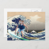Die große Welle vor Kanagawa Tiger Surfer Postkarte (Vorne/Hinten)